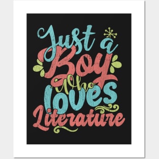 Just A Boy Who Loves Literature Gift product Posters and Art